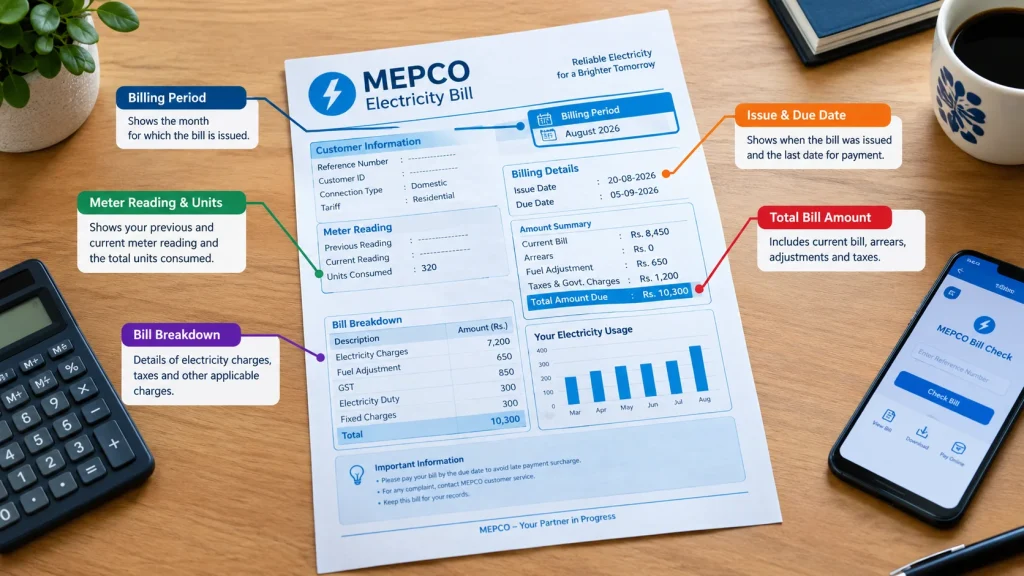 MEPCO online bill August 2026 check online